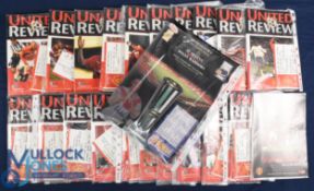 2000/2001 Manchester Utd complete season home match programmes (19) plus WHU (FAC) plus