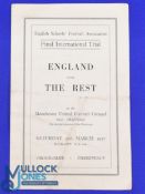 1957 At Old Trafford; scarce issue England v The Rest Final International Trial of the ESFA, 4
