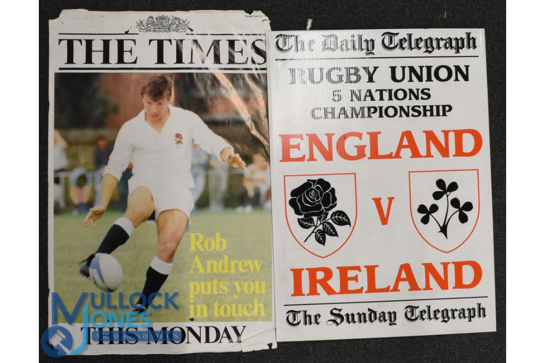 Different! Full Size Rugby Press Ad Placards (5): c1990s, 30" x 20", mounted wall/lamppost ads, some - Image 2 of 3