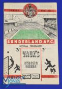 1951/52 Sunderland v Manchester Utd (champions) Div. 1 match programme 8 March 1952; fair/good (1)