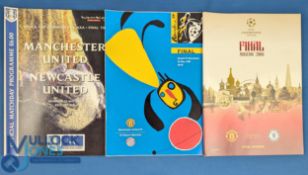3x Manchester United Final Football Programmes, to include 1999 FA Cup Final v Newcastle United,
