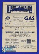 1947/48 Oldham Athletic v Rotherham Utd, Div. 3 (N) match programme 26 August 1947 (1st home match