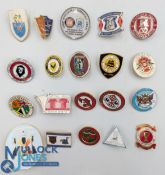 20x Mainly British Non-League metal and enamel Football Badges, with teams of Salford City, Grays