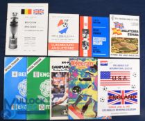 Selection of England international match programmes to include 1967 Belgium League v English