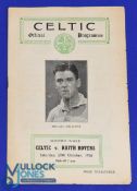 1956/57 Celtic v Raith Rovers Div. 1 match programme 20 October 1956; pocket fold (kept flat), no