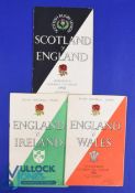 1956 England's Rugby Programmes (3): Home v Wales and Ireland and away at Scotland, most showing