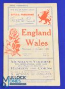 1924 Wales v England Rugby Programme: VG issue from Swansea, a packed and illustrated edition from a