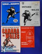 John Bevan's 1973 Wales in Canada Rugby Programmes (4): Less found issues v Canada, Alberta, Ontario