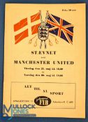 1956/57 End of season tour to Denmark: Copenhagen Select XI v Manchester Utd double issue