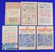 Early 1950s Wales Rugby Programmes (6): England v Wales in Grand Slam seasons 1950 and 1952, Wales v