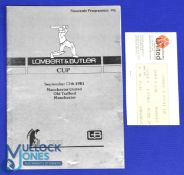 1981 Lambert and Butler Cup at Manchester Utd FC ground an Old Trafford Cricket competition (