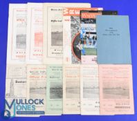 Selection of Wrexham match programmes homes 1956/57 Manchester Utd (FAC), Scunthorpe Utd (FAC),