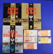 2001 British and I Lions Rugby Programmes and Tickets (8): Collection of all three test programmes