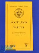 Victory Match, Scotland v Wales 1946 Rugby Programme: The last of Wales' uncapped 'Victory' matches,