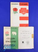 Scarce 1971 England in Japan/Ceylon Rugby Programmes (3): Seldom found, the paper-thin slightly