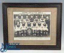 1937-38 Aston Villa Champions Div 2 and FA Cup Semi-finalists Football Club framed Team