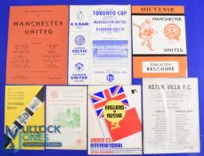 1969/70 Manchester Utd away friendlies Welsh International XI (at Bangor City), Celtic (Toronto Cup)