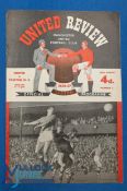 Manchester Utd v Preston NE Div. 1 match programme 29 August 1956; token blank, token sheet
