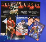 2005 and 2008 Wales Grand Slams Programme Sets etc (11): Sleeved in folder, all 10 issues from two