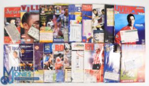 2000/2001 Manchester Utd complete season away match programmes (19) plus match tickets (19);