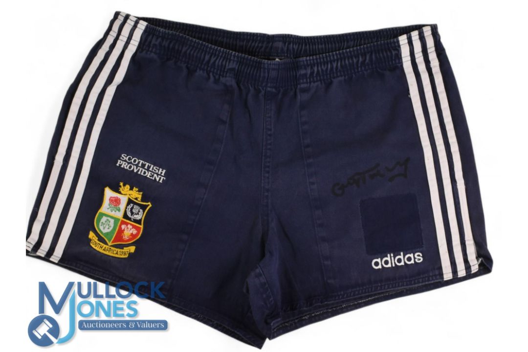 1997 British and I Lions, Gregor Townsend's signed Blue Training Shorts: Fully logoed, washed,