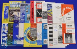Selection of POSTPONED football match programmes 1967/68 Crystal Palace v Preston NE (4 November