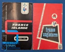 1962 France v England and v Ireland Rugby Programmes (2): First of Colombes' new magazine-style