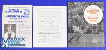 1977/78 Manchester Utd friendly away match programmes v Shamrock Rovers (7 November 1977) (United