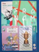 RWC Rugby Programmes Selection 3 (4): 1991: Australia v Argentina; 1999: Final, Australia v