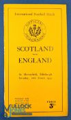1933 Scotland v England Rugby Programme: Same traditional slim orange Scots issue from