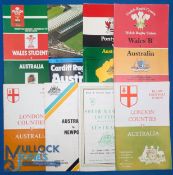 Australia in the UK Rugby Programmes (8): 1957-8 v London Counties and SW Counties; 1966 v Newport