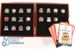 Collection of 19 Danbury Mint Nottingham Forest Victory Pins with Collector Box, come with all