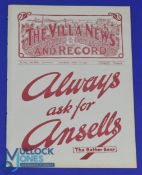 Pre-War 1931/1932 Aston Villa v Oldham Athletic Central League match programme 16 April 1932;