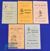 Selection of Cornwall Snr. Cup s/f match programmes 1952/53 Newquay v Saltash, 1954/55 Burraton v