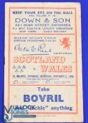Victory Match, Wales v Scotland 1946 Rugby Programme: 8pp Swansea effort, some wear but very