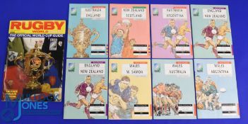 1991 RWC Final etc Rugby Programmes (9): Aus v Eng final plus NZ v Scot playoff, Aus v Arg (2),