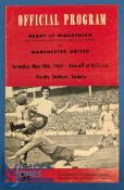 1960 American/Canadian tour to include Heart of Midlothian v Manchester Utd match programme 14 May