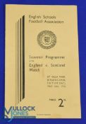 1936 English Schools FA souvenir programme England v Scotland boys at Villa Park, Birmingham 16