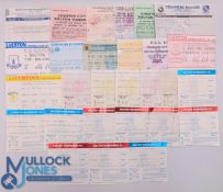 1990-1995 Bolton Wanderers Football Tickets, home (16) away (12) to include league FA Cup, Leyland