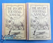 1932-3 and 1933-4 Rugby Football Annuals (2): Another two hardback editions of the popular and