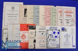 Selection of English Schools FAC final match programmes to include 1948 Stockport v Liverpool