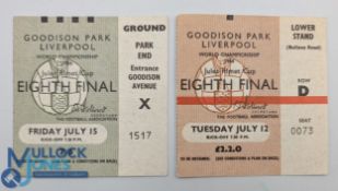 1966 World Cup 1/8 final Match Ticket Brazil v Hungary 15 July 1966 at Everton; fair/good. plus 1966