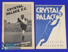 1946/47 Crystal Palace v Torquay Utd Div. 3 (S) match programme Xmas Day 1946 plus insert; 1952/53