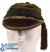 1925-26 Rugby Honours Cap: Mid green with maroon peak dated 1925-6, worn in parts, W and H (