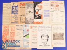 Selection of football programmes to include 1944/45 Orient v Arsenal (League South Cup), 1947/48
