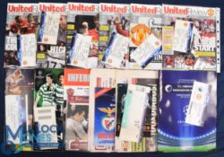 2006/2007 Manchester Utd Champions League homes AC Milan (s/f + ticket), Lille + ticket, Benfica +
