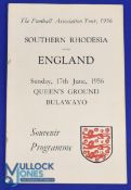 1956 FA Tour match: Southern Rhodesia v England at Queen's Ground Bulawayo 17 June 1956, 32 page