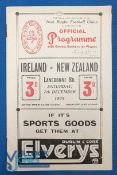 1935 Ireland v New Zealand Rugby Programme: Lovely clean issue from the Dublin game against the