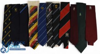 Rugby Centenary Neckties, UK/Irish Interest (11): Blackwood, IRFU, Loughor, Mumbles, RFU, Shannon,