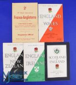 1954 England's Rugby Programmes (5): Home v Wales and v Ireland and v NZ and away at Scotland (1st